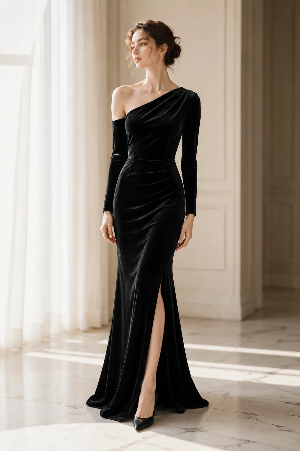 Velours Grace Dress をまとうモデル